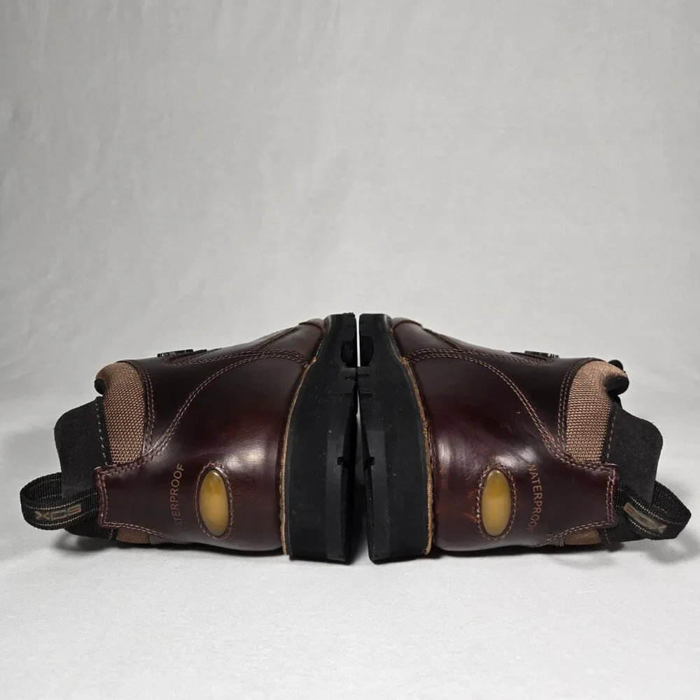 ROCKPORT XCS Burgundy & Brown Leather HIDRO-SHIELD Waterproof Boots Men Size 10 - Picture 14 of 17